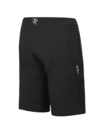 Short Alpinestars A-Aria Elite, short de VTT, Black Titanium, vue latérale arrière montrant la poche zippée et le logo étoile blanc, coupe performance pour le cyclisme