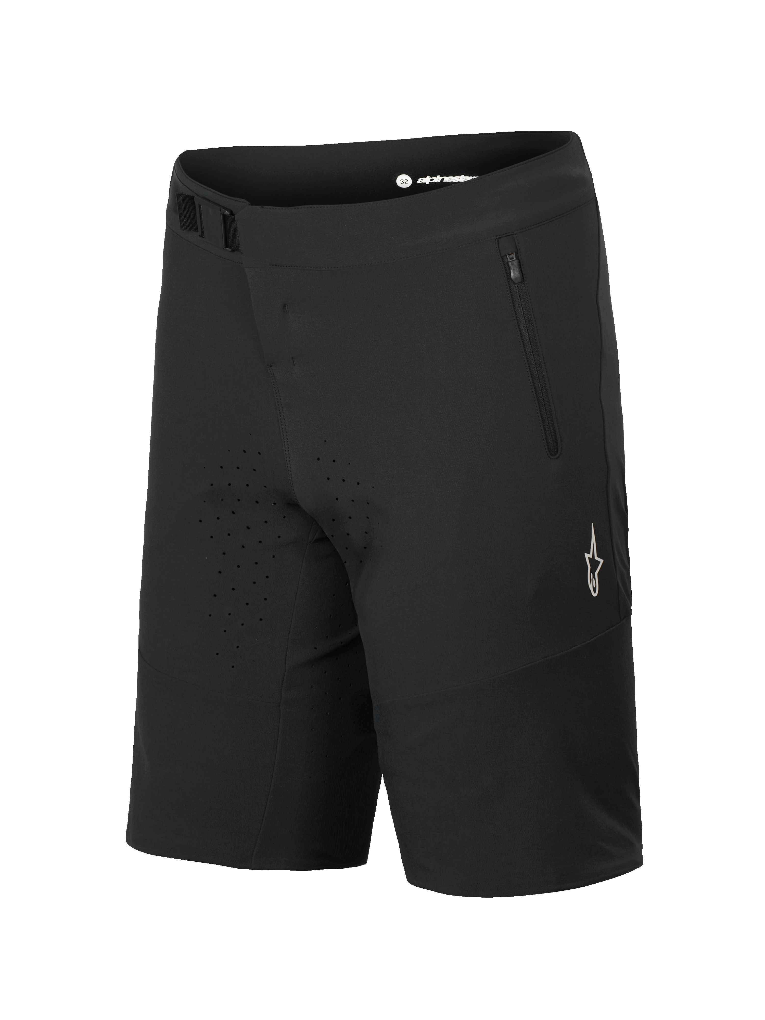 Short Alpinestars A-Aria Elite, short de VTT, Black Titanium, doté d'une fermeture à boucle magnétique et d'une poche zippée, trous de ventilation découpés au laser, logo A-star blanc sur la jambe, vêtement technique pour le trail