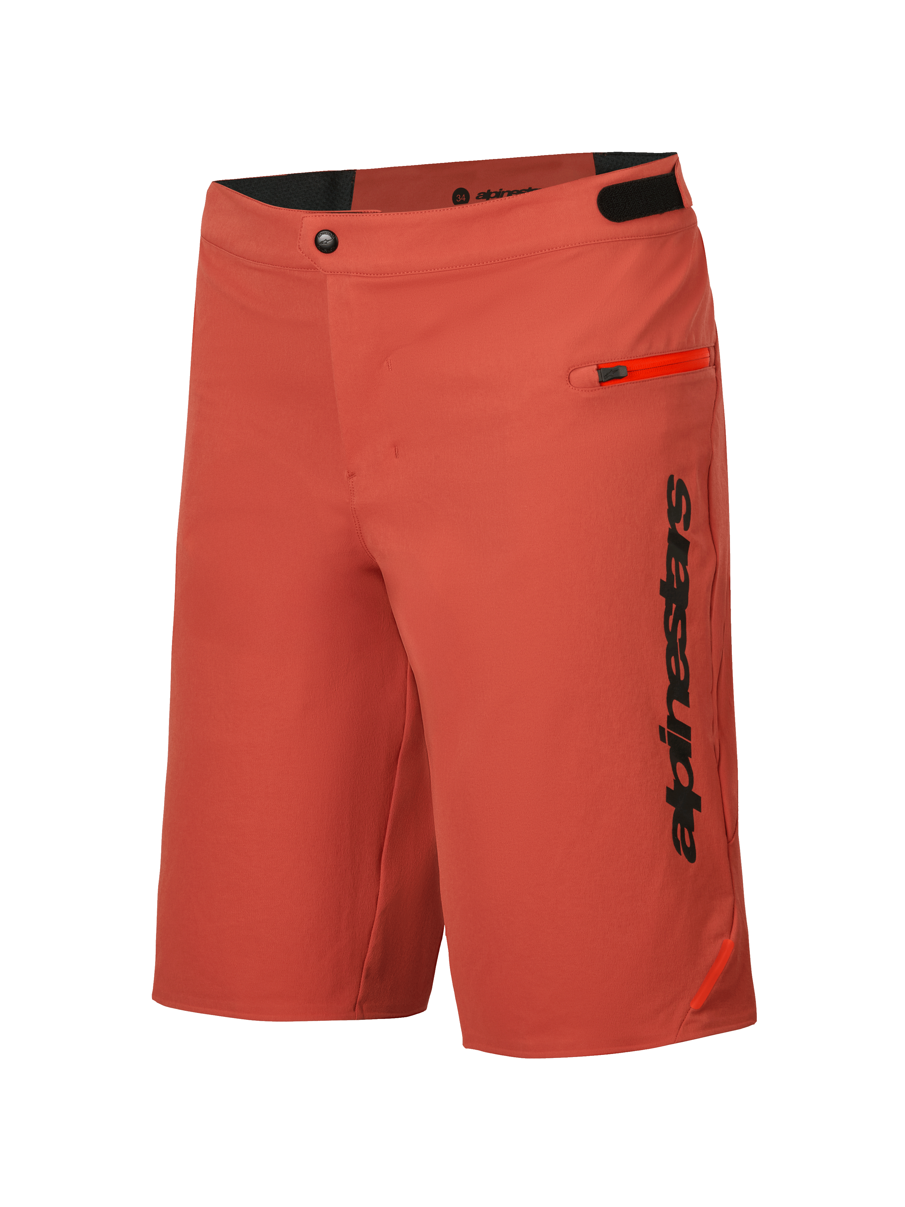 Alpinestars A-Dura Elite short, heren mountainbike short, donkeroranje, duurzame 4-way stretch Cordura-stof met zakken met rits