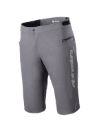 Alpinestars A-Dura Elite Shorts, Mountainbike-Shorts, Dunkelgrau, mit vertikalem Alpinestars-Logo am Bein, Seitentasche mit Reißverschluss, Druckknopfverschluss vorne und verstellbarem Bund für den Offroad-Radsport