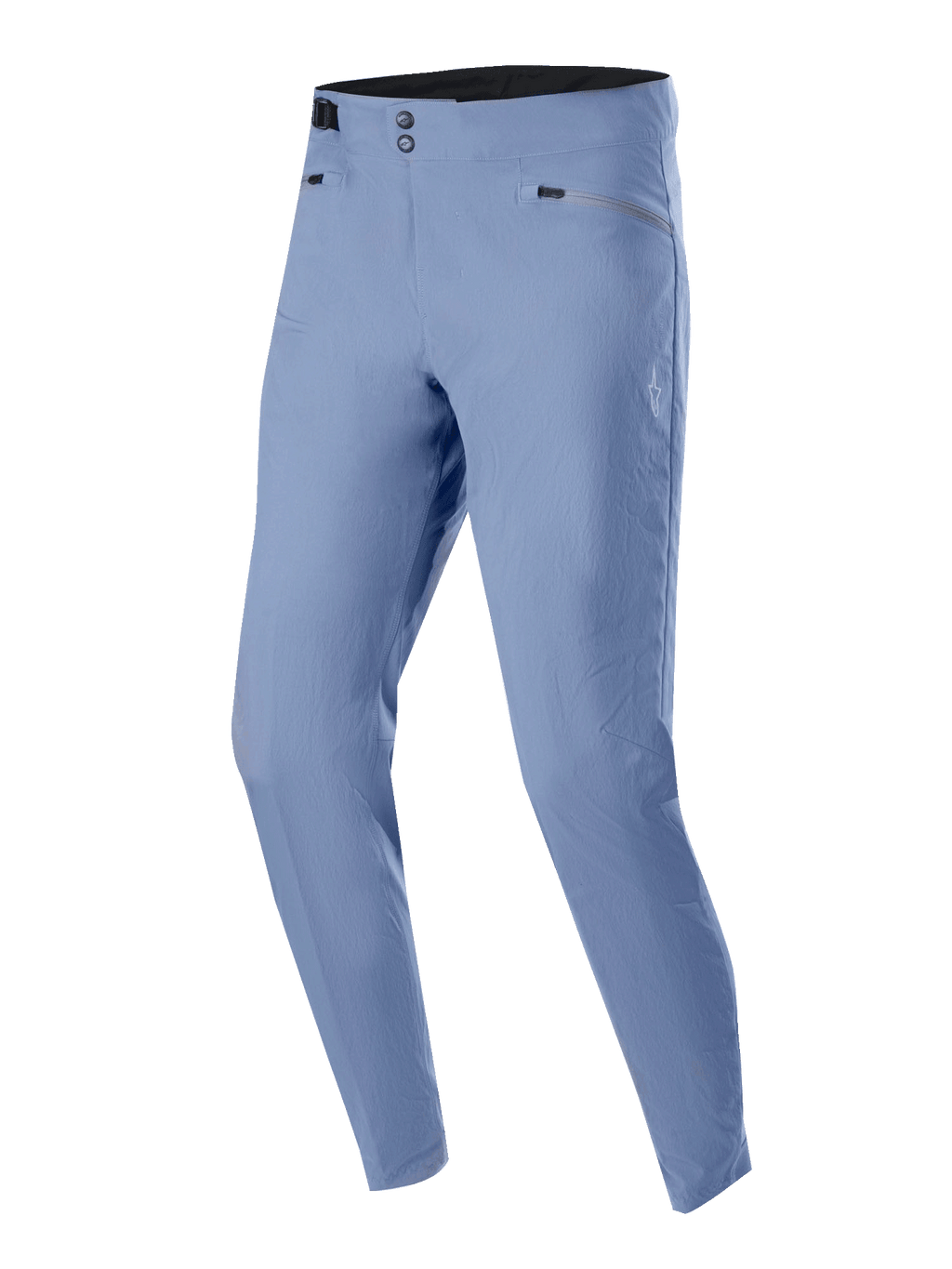 Alpinestars A-Dura Pants, MTB-fietsbroek, Infinity Blue, met dubbele drukknoopsluiting en zakken met ritssluiting, lichtgewicht 2-way stretchstof, normale pasvorm voor off-road prestaties.