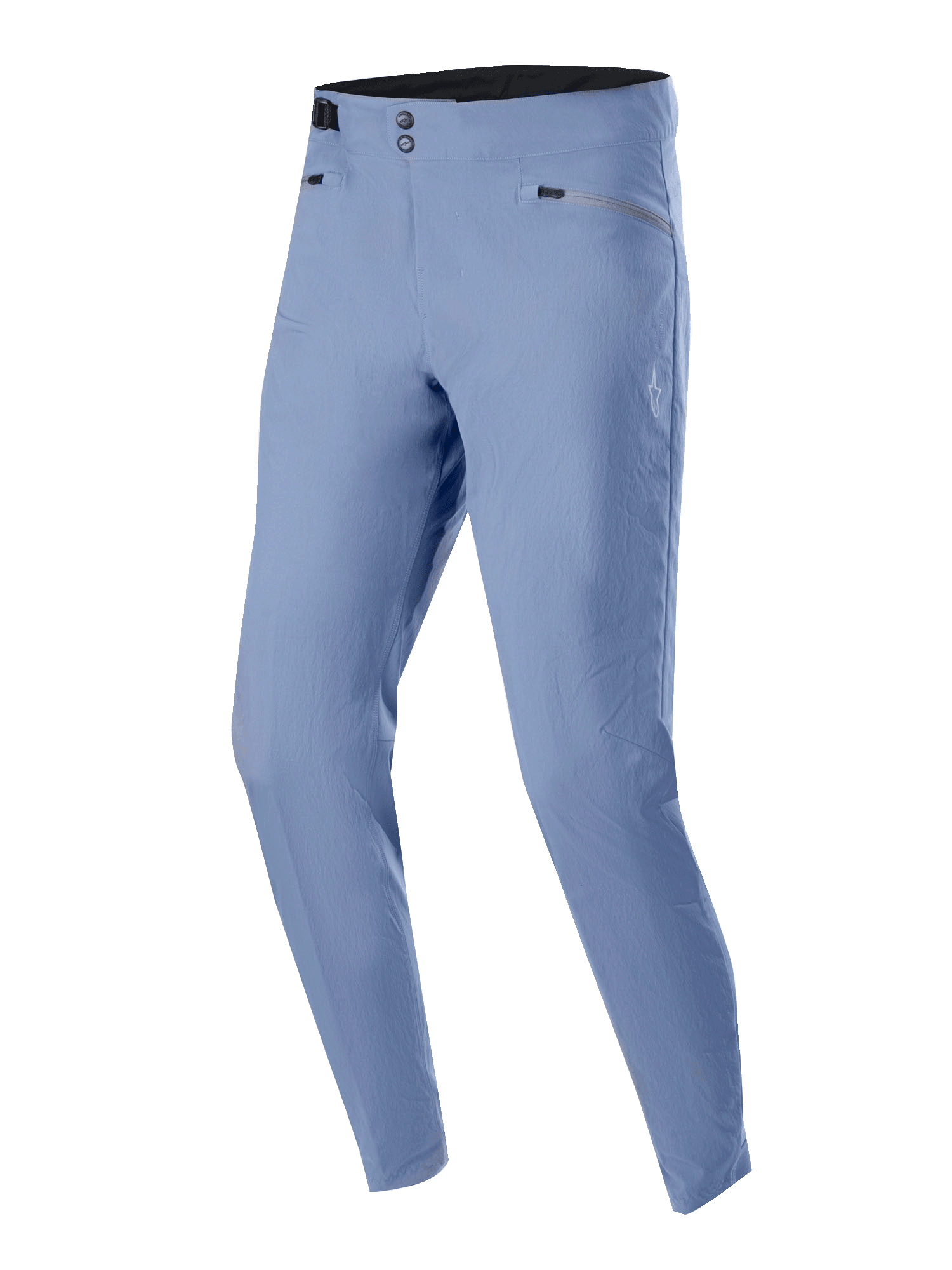 Alpinestars A-Dura Pants, MTB-fietsbroek, Infinity Blue, met dubbele drukknoopsluiting en zakken met ritssluiting, lichtgewicht 2-way stretchstof, normale pasvorm voor off-road prestaties.