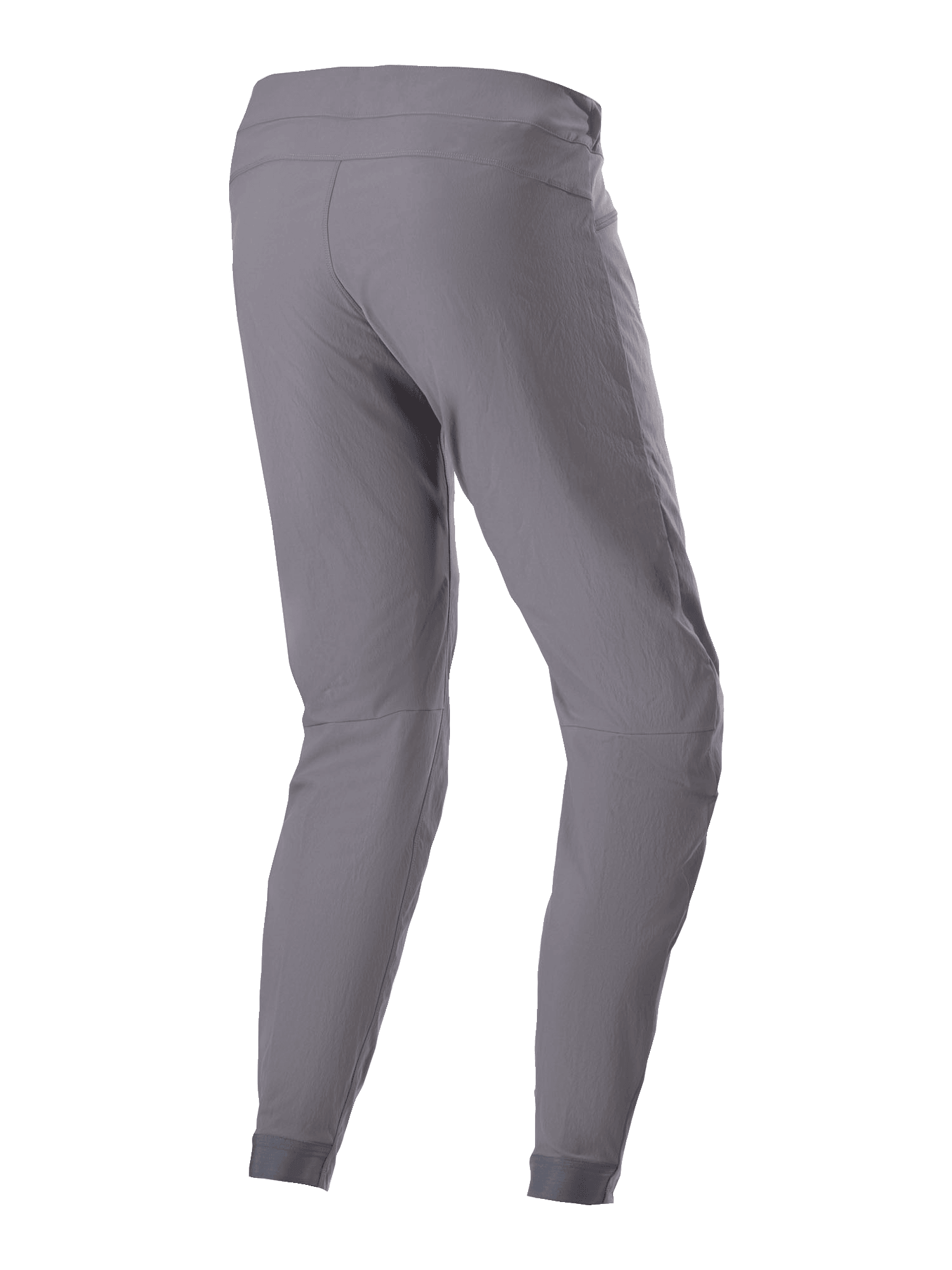Alpinestars A-Dura Hose, MTB-Fahrradhose, Dunkelgrau, Dreiviertel-Rückansicht, zeigt das strapazierfähige 2-Wege-Stretch-Gewebe, elastische Bündchen und eine ergonomische Passform für Mountainbike-Trail-Performance.