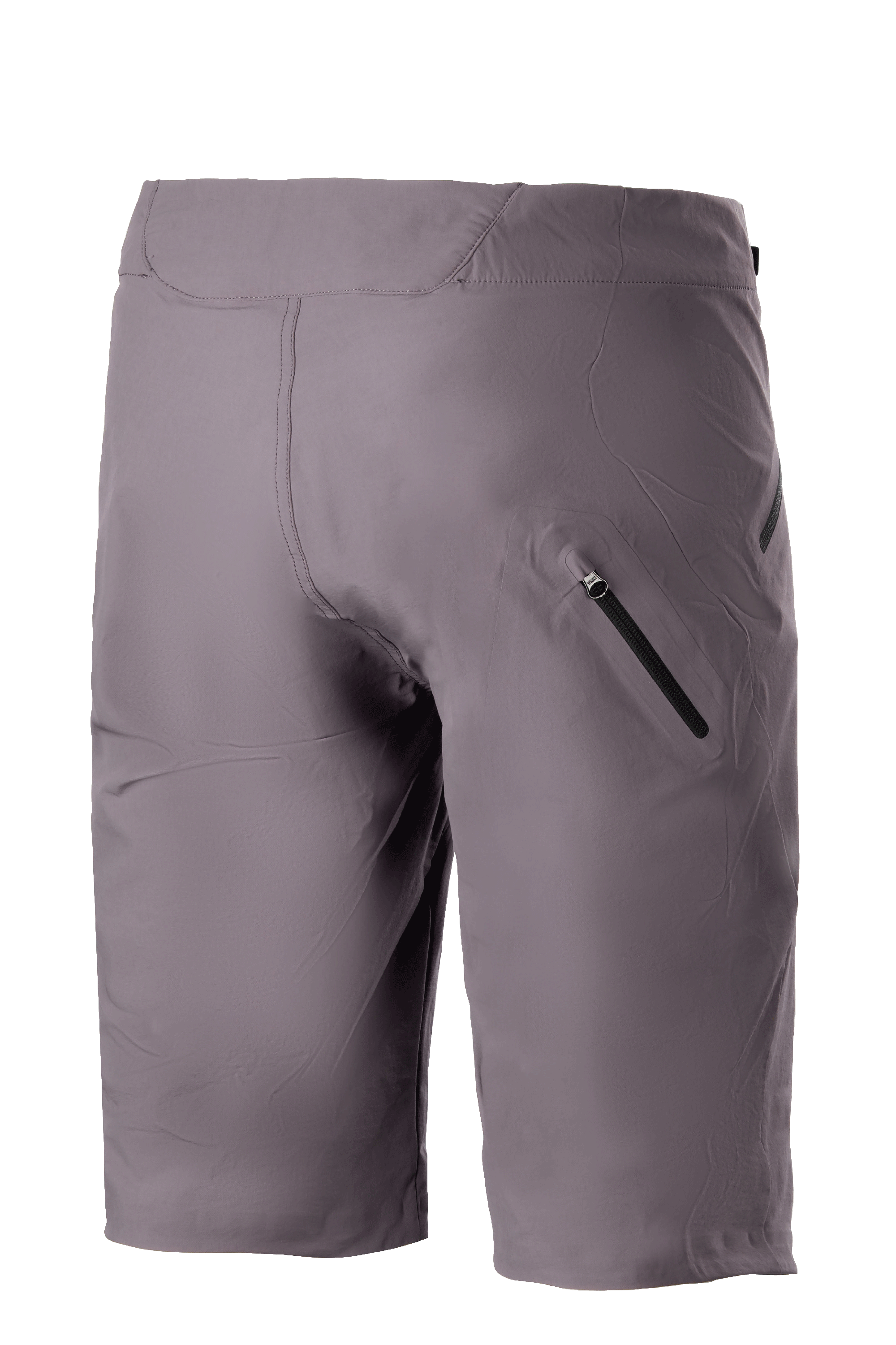 Short Alpinestars Drop Algorithm, short de VTT, Sparrow Gray, vue arrière mettant en évidence la poche de jambe zippée collée et la construction en tissu extensible durable pour la pratique du VTT tout-terrain
