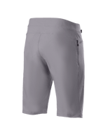 Shorts Alpinestars A-Dura, shorts de VTT, gris foncé, vue arrière de trois-quarts montrant le tissu extensible bidirectionnel durable et la poche latérale zippée, vêtement technique de cyclisme