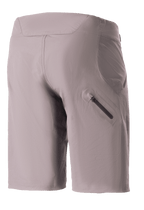 Short Femme Alpinestars Stella Drop Algorithm, short de VTT, gris Sparrow, vue arrière présentant une poche de jambe zippée thermocollée, tissu technique extensible avec une coupe spécifique aux femmes, conçu pour le trail de performance et le cyclisme tout-terrain.