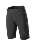 Alpinestars Stella A-Dura Shorts, Damen-MTB-Mountainbike-Shorts, Schwarz, mit doppeltem Druckknopfverschluss und seitlichem Taillenversteller, Reißverschlusstaschen, knielanges technisches Design aus strapazierfähigem 2-Wege-Stretch-Material