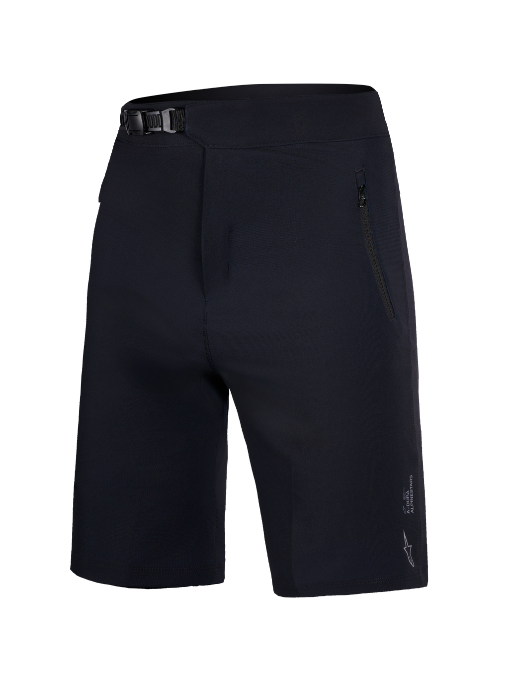 Short de VTT noir Jeune A-Dura Ride, fermeture à cliquet et poches zippées, équipement de vélo durable.