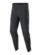Alpinestars Youth A-Dura Pants, pantalon de VTT, noir, doté de deux poches avant zippées et d'un petit logo Alpinestars blanc sur la cuisse gauche, coupe fuselée, textile extensible durable pour le VTT junior