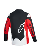 A-Dura Race trui met lange mouwen, rood-zwart achteraanzicht, wit Astars-logo en Alpinestars-branding op de mouwen.