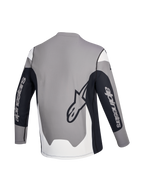 Alpinestars A-Dura Race Jersey, mountainbike-jersey met lange mouwen, achterkant met grijs, zwart en wit kleurenschema en merklogo's