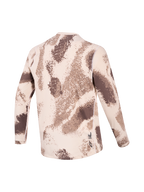 Maillot A-Dura Ride, maillot de VTT à manches longues, beige et marron, vue de dos montrant l'ourlet arrière allongé et le logo Astars