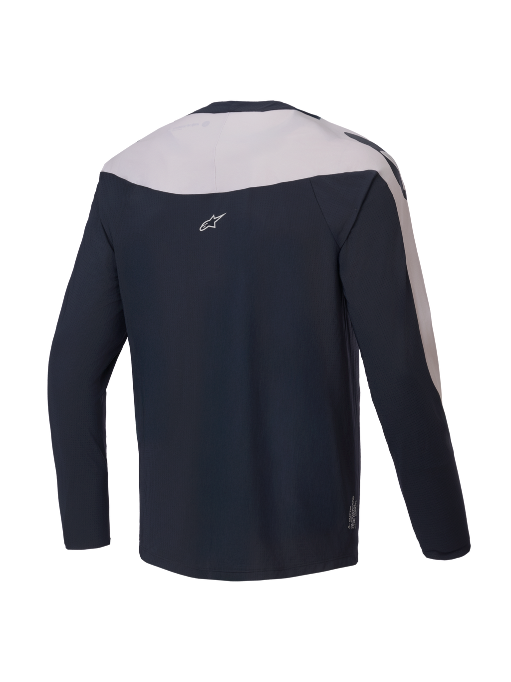 Alpinestars Maillot A-Supra Melt, maillot de VTT à manches longues, vue de dos, noir et gris clair, polyester micro-perforé léger avec panneaux stretch