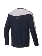 Alpinestars Maillot A-Supra Melt, maillot de VTT à manches longues, vue de dos, noir et gris clair, polyester micro-perforé léger avec panneaux stretch