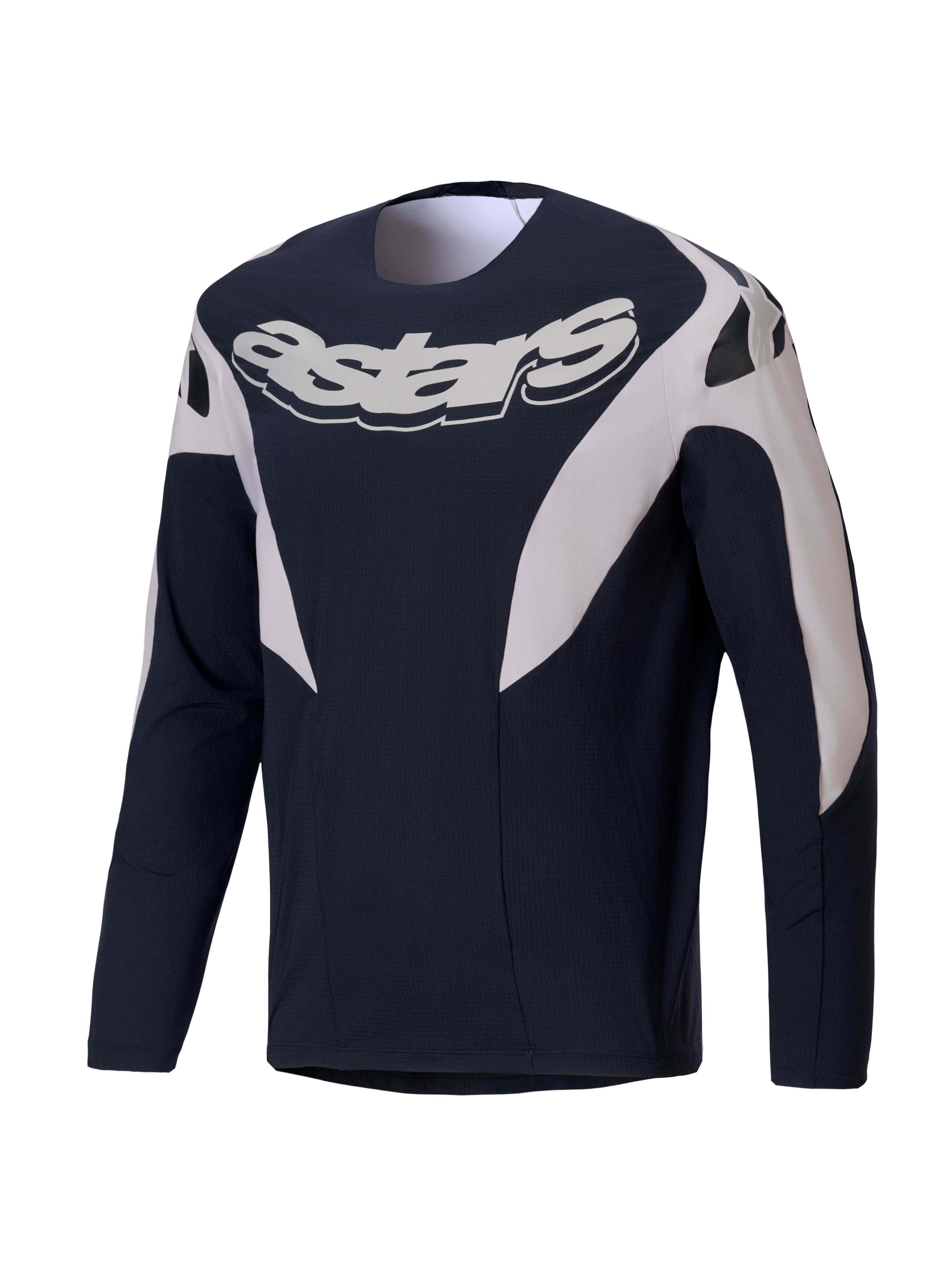 Alpinestars Maillot A-Supra Melt, maillot de cyclisme VTT à manches longues pour homme, noir et blanc avec logo astars audacieux sur la poitrine