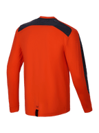 Alpinestars Maillot A-Dura Insert Astar, maillot de VTT à manches longues pour homme, orange et noir, vue de dos avec construction textile durable et empiècements contrastés