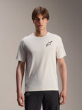 Alpinestars A-Aria Astar Jersey, fietsshirt met korte mouwen, ecru met zwart sterlogo op de borst, lichtgewicht ademend polyester, prestatiepasvorm voor MTB-trailrijden