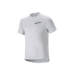 Alpinestars A-Aria Astar Jersey, maillot de cyclisme à manches courtes, White Dove, avec un petit logo Alpinestars noir sur la poitrine, coupe performance avec pan arrière allongé pour le VTT