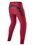 Alpinestars A-Supra Race Pants, Burgundy, back view featuring large black wordmark on the back yoke, tapered performance fit MTB racing pants, technical construction for off-road cycling
