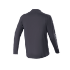 Maillot à manches longues Alpinestars A-Dura Switch, noir, vue arrière, montrant le pan arrière rallongé et un logo discret sur la manche, maillot de cyclisme VTT léger