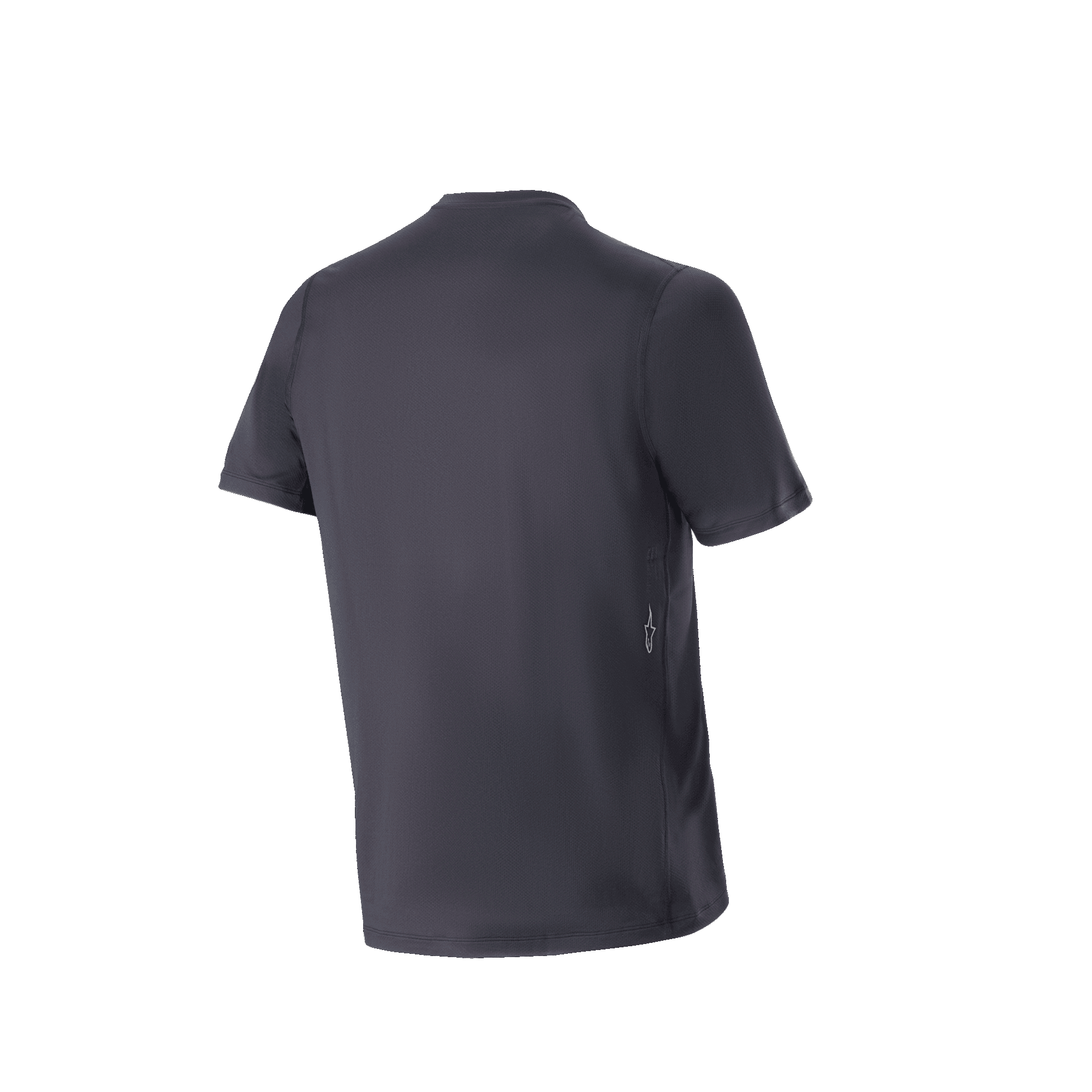 Alpinestars A-Dura Switch Short Sleeve Jersey, achteraanzicht, zwart, mountainbike-jersey met een verlengde achterzoom en vochtafvoerende stof, casual performance-ontwerp voor trailrijden