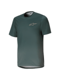 Maillot Alpinestars Youth A-Dura Rise, maillot de VTT à manches courtes, vert Silver Pine, col rond avec logo discret sur la poitrine, tissu jacquard léger et respirant, coupe régulière