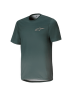 Maillot Alpinestars Youth A-Dura Rise, maillot de VTT à manches courtes, vert Silver Pine, col rond avec logo discret sur la poitrine, tissu jacquard léger et respirant, coupe régulière