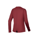 Alpinestars Stella A-Dura Thermo Jersey, dames mtb-fietsshirt met lange mouwen, achteraanzicht met verlengde drop tail, bordeauxrood, geïsoleerde fleecevoering voor mountainbiken bij koud weer