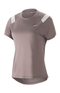 Alpinestars Stella Alps Escape Jersey voor dames, MTB-shirt met korte mouwen, Sparrow Gray met witte schouderaccenten, geperforeerde meshpanelen voor optimaal ademend vermogen, verlengde achterzoom, klein rond Astar-logo op de borst, casual sportieve pasvorm voor mountainbiken