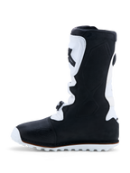 Alpinestars Tech-T triallaarzen, zwart en wit leer met TPU-scheenplaat en gripvaste zool, CE-gecertificeerd.