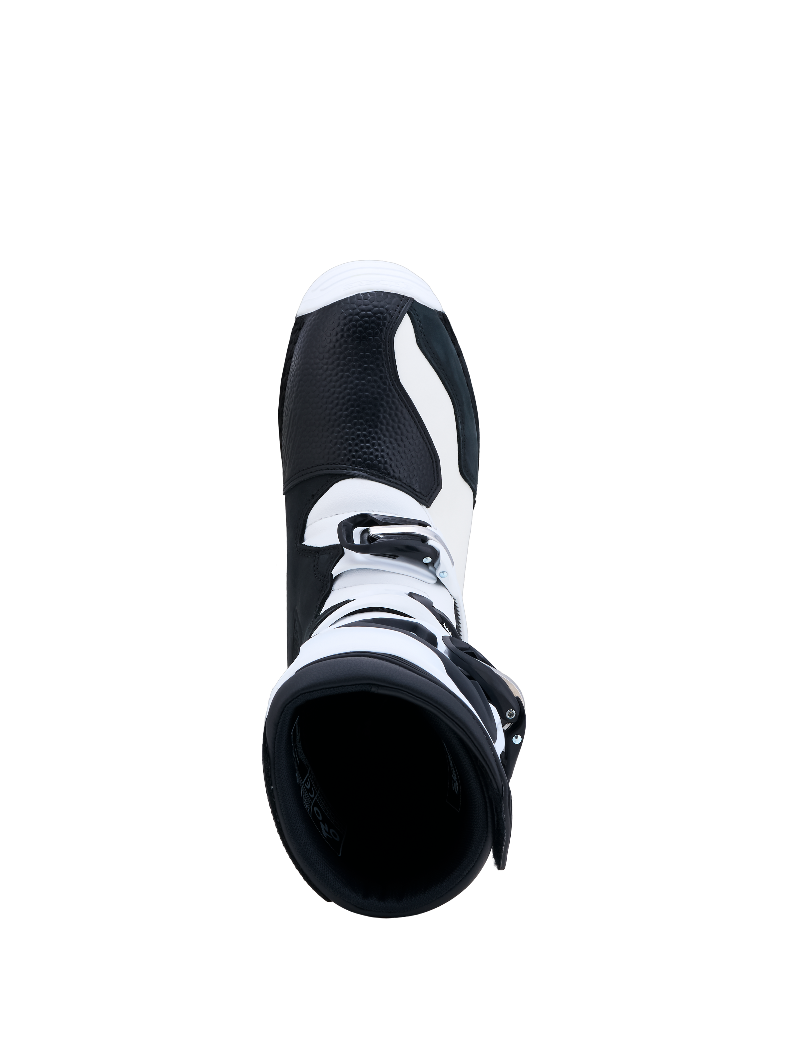Alpinestars Tech-T laarzen, triallaarzen voor off-road, zwart en wit, leer met gespsluiting, CE-gecertificeerd.