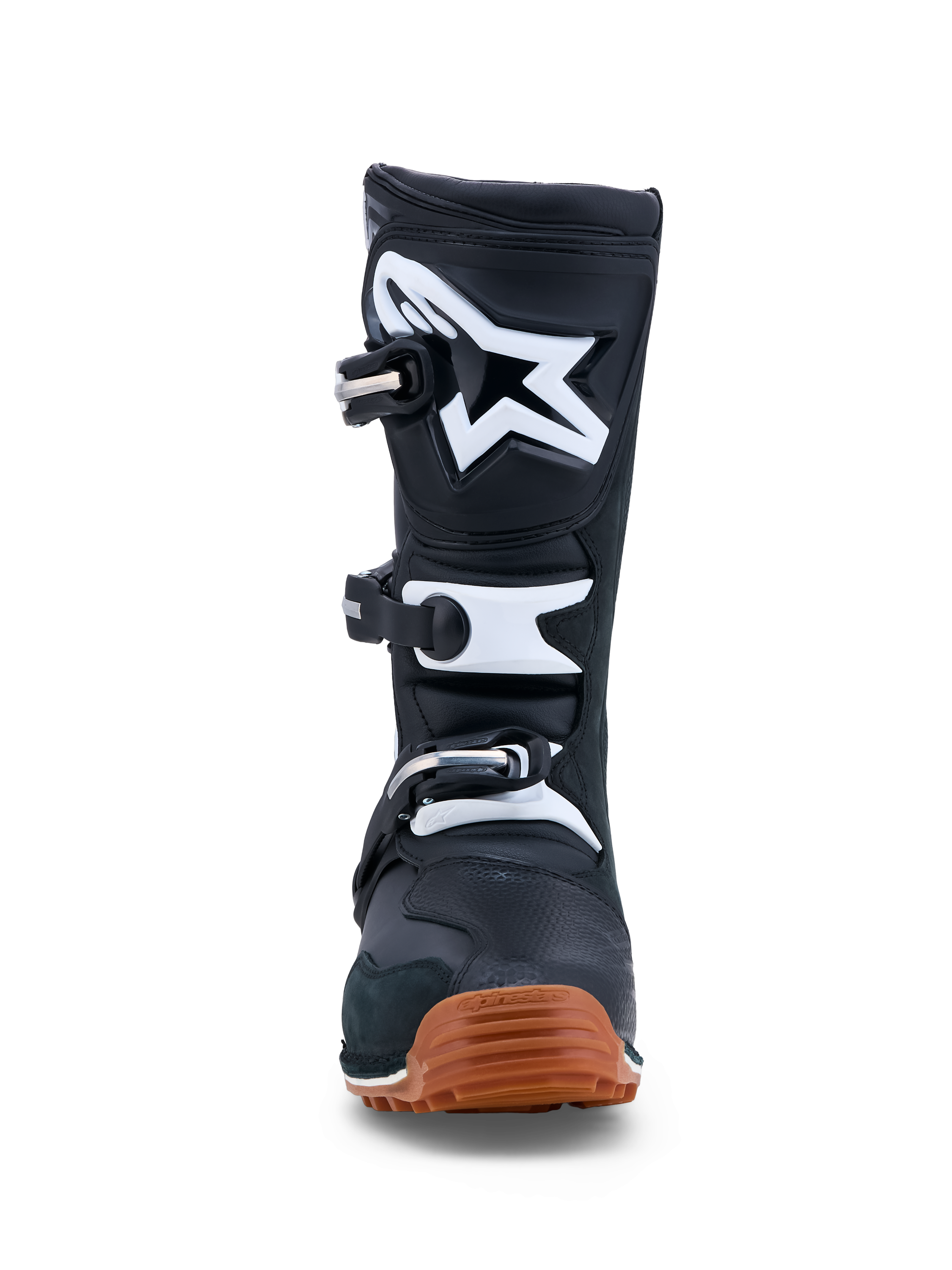 Alpinestars Tech-T heren-trialmotorlaarzen, zwart en wit, leer met rubberen zool voor veel grip, CE-gecertificeerd