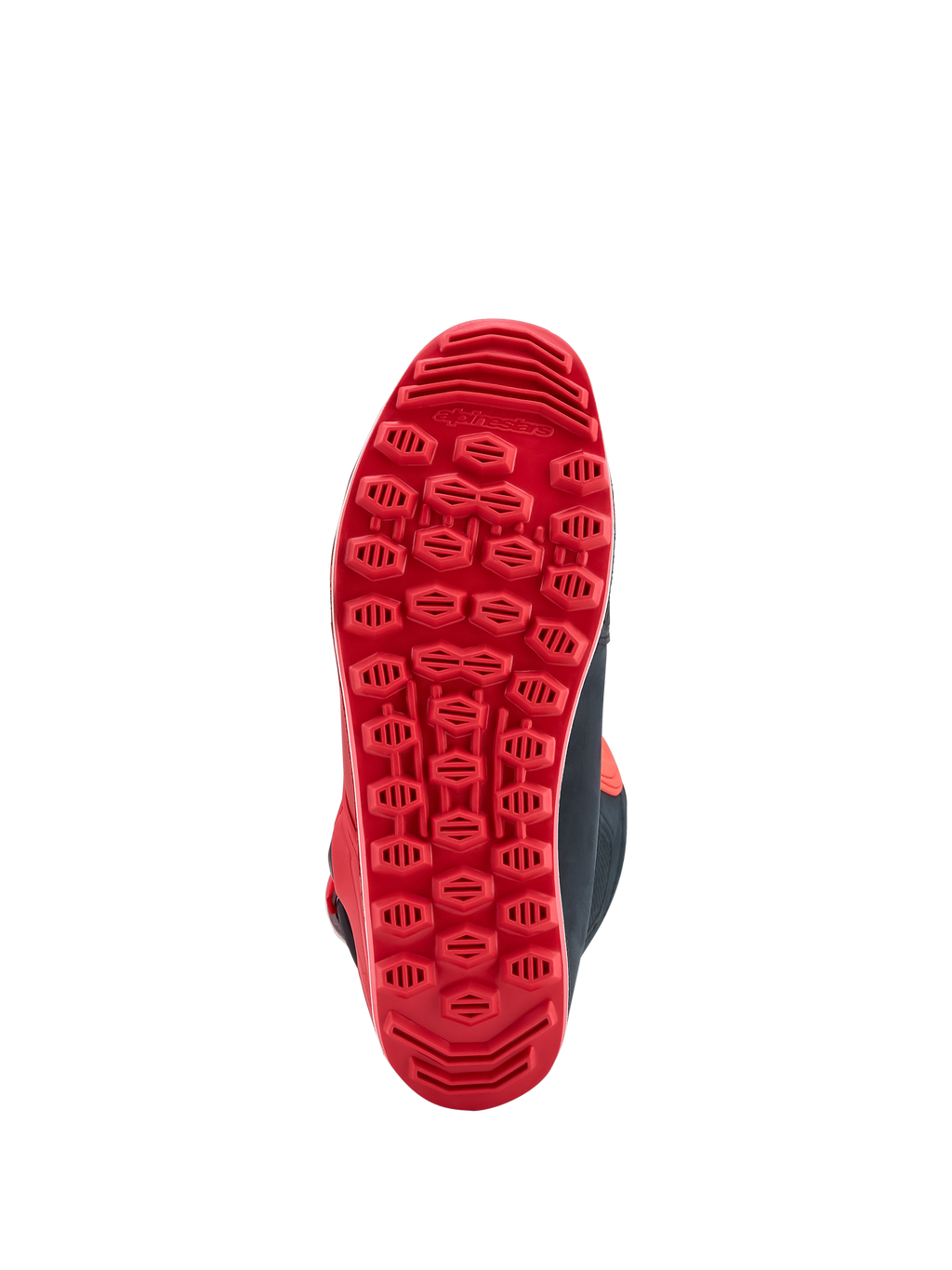 Alpinestars Tech-T laarzen, rode rubberen zool met technisch profiel voor off-road grip en controle, triallaarzen.