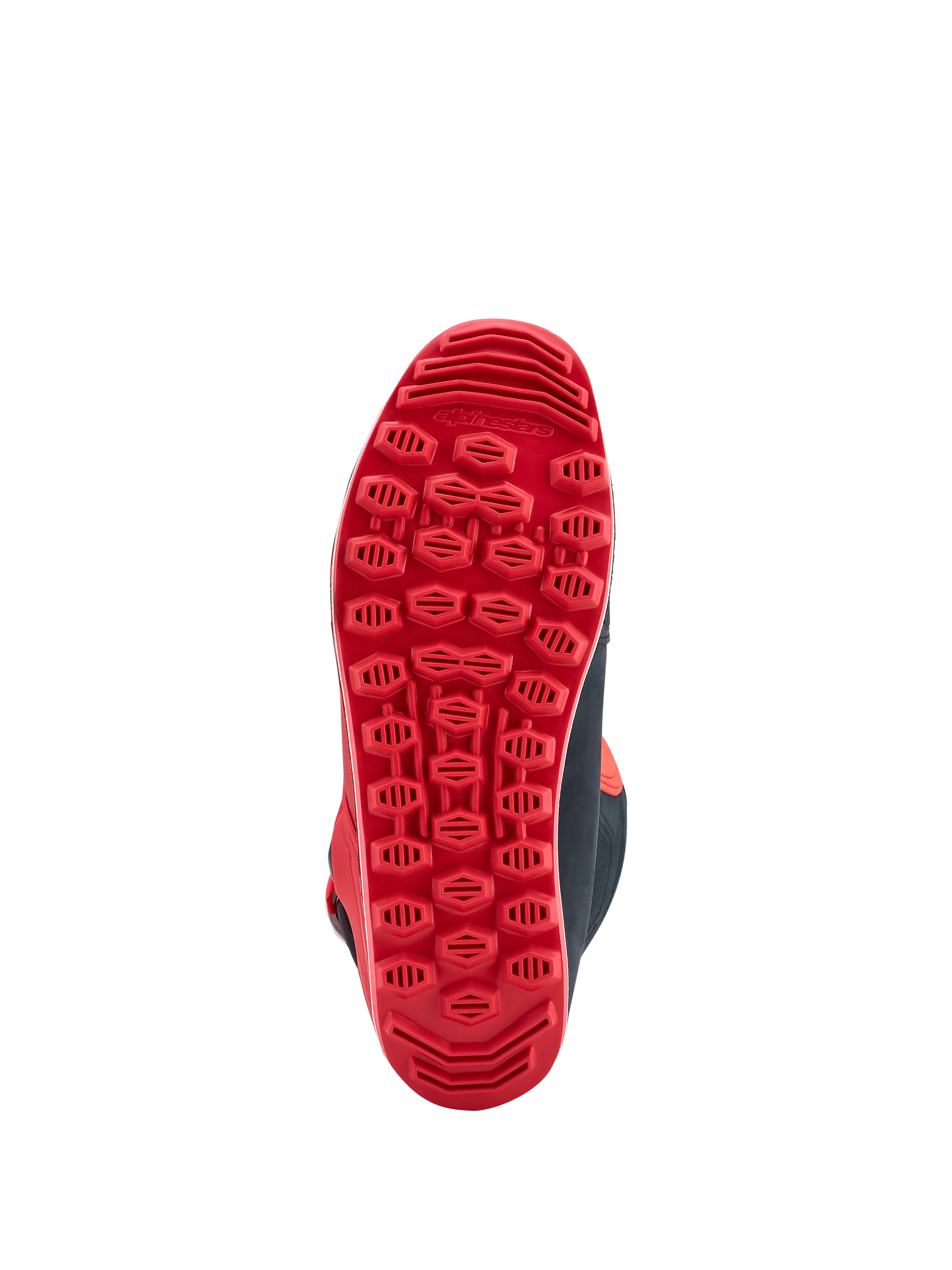 Alpinestars Tech-T laarzen, rode rubberen zool met technisch profiel voor off-road grip en controle, triallaarzen.