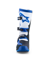 Alpinestars Tech-T laarzen, heren triallaarzen in blauw, zwart en wit leer met een veilige sluiting van drie gespen en TPU-scheenbescherming, CE-gecertificeerd.