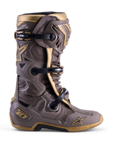 Alpinestars Limited Edition Tech 10 Air Gold Motocross-Stiefel in Earth Brown Gold mit schützender TPU-Schale.