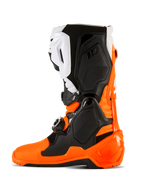 Alpinestars Tech 10 Enduro Stiefel, Orange Fluo Schwarz und Weiß, Hochleistungs-Motocross- und Offroad-Schuhe, Dreifach-Schnallenverschlusssystem, schützende TPU-Paneele, spezielle Enduro-Dual-Compound-Sohle für verbesserten Grip