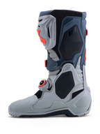 Alpinestars Tech-10 Enduro laarzen, grijze en rode heren-off-road motorlaarzen met TPU-bescherming en gespen voor enduro-races