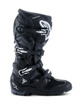 Alpinestars 2026 Tech 7 Enduro Stiefel, Schwarz Anthrazit Weiß, spezialisierte Offroad-Motorradstiefel, Vier-Schnallen-Verschlusssystem, strapazierfähiges PU-verstärktes Mikrofaser-Obermaterial, robuste Profilsohle für Enduro-Gelände, markantes Tech 7 Logo an der Ferse