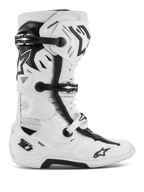 Alpinestars Tech 10 Supervented laarzen, motorcross off-road laarzen, wit en zwart, voorzien van meerdere verstelbare gespen, geperforeerde ventilatiepanelen en een robuust beschermend hoog model