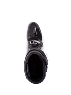 Alpinestars Tech 7 Boots, Motocross Boots, Black, top-down view looking into the interior lining, featuring a silver buckle closure and reinforced toe area, professional off-road racing footwear.