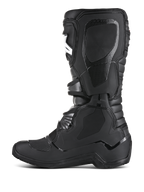 Bottes Alpinestars Tech 3 Enduro, bottes de moto tout-terrain, noir, profil latéral interne présentant des panneaux d'adhérence en TPU texturé, plaque de tibia protectrice et construction durable pour l'enduro et le motocross