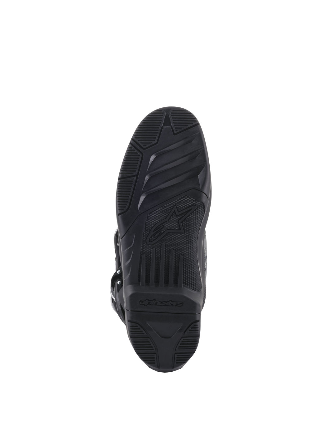 Alpinestars Tech 5 laarzen, zwarte motorcrosszool met hoge grip, logo en vervangbare dubbele compound zool voor off-road.