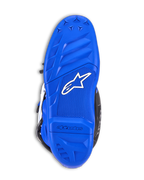 Alpinestars Youth Tech 7 S Stiefel, Motocross-Stiefel, blaue Sohle mit weißem Alpinestars-Logo, strukturiertes Gummigriffmuster, strapazierfähige Außensohle für Offroad-Traktion und Fußrasten-Kontrolle