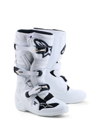Alpinestars jeugd Tech 7S laarzen, witte en zwarte motorcrosslaarzen voor de jeugd, TPU-bescherming en CE-gecertificeerd.