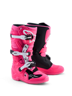Alpinestars Jeugd Tech 7S laarzen, roze en zwarte motocrosslaarzen met TPU-bescherming, CE-gecertificeerd.
