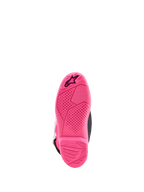 Alpinestars Jeugd Tech 7S laarzen, motorcrosslaarzen met roze gripzool en ster-logo voor jonge rijders.