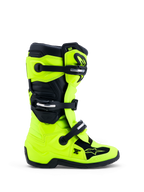 Alpinestars Jeugd Tech 7S laarzen, motocrosslaarzen, fluo geel en zwart, CE-gecertificeerde TPU-bescherming en gespsluitingen.