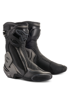 Alpinestars SMX Plus V2 laarzen, race- en sportmotorlaarzen, zwart en donkergrijs, voorzien van geavanceerde Multi-Link Control enkelbescherming, TPU scheenplaat en vervangbare sliders, gestroomlijnde microvezelconstructie voor op de weg