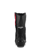 Alpinestars SMX-6 V3 Laarzen, performance rijlaarzen, zwart zilver rood, achteraanzicht met de TPU kuitprotector, mesh flexzones en hielversteviging, hoogwaardig beschermend schoeisel